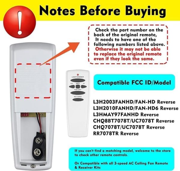 92T Ceiling Fan Remote for HD6R